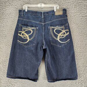 Corked Shorts Mens 38 Blue Cotton Denim Baggy Y2K Loose Fit